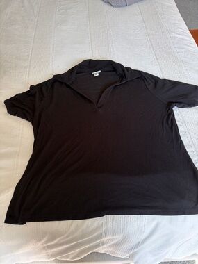 Ava & Viv Black Ribbed Knit Top